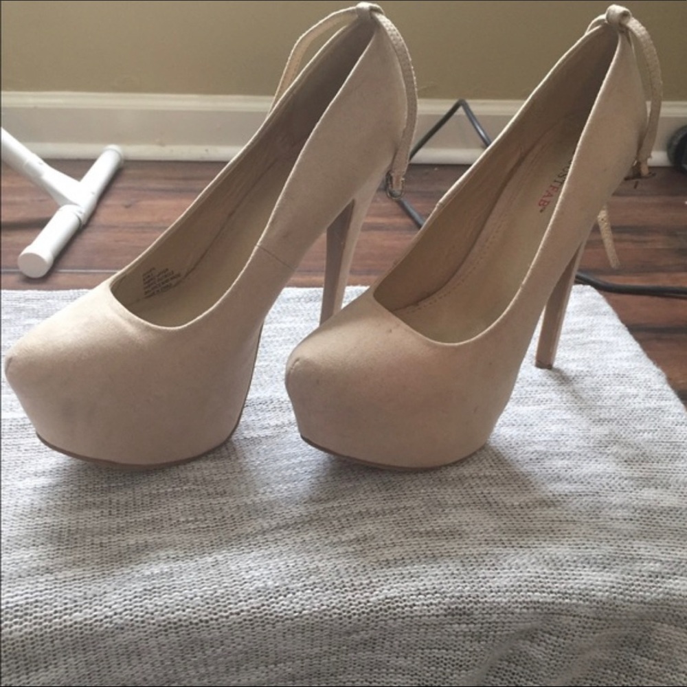 Just fab nude platforms with ankle strap